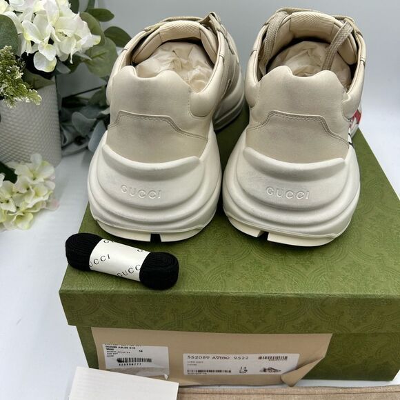 Men’s Gucci rython maxi mouth leather sneakers, size 14, made in Italy - Picture 4 of 10